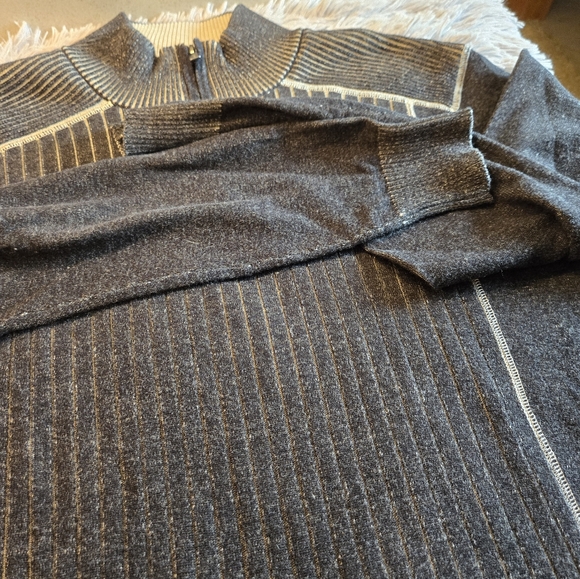 Trend by F/X Fusion Zip Cable Mock Sweater Size Large - Picture 12 of 16